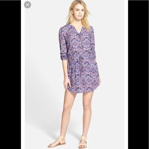 Hinge Nordstrom crepe paisley print shirt dress